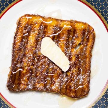close-up of air fryer french toast
