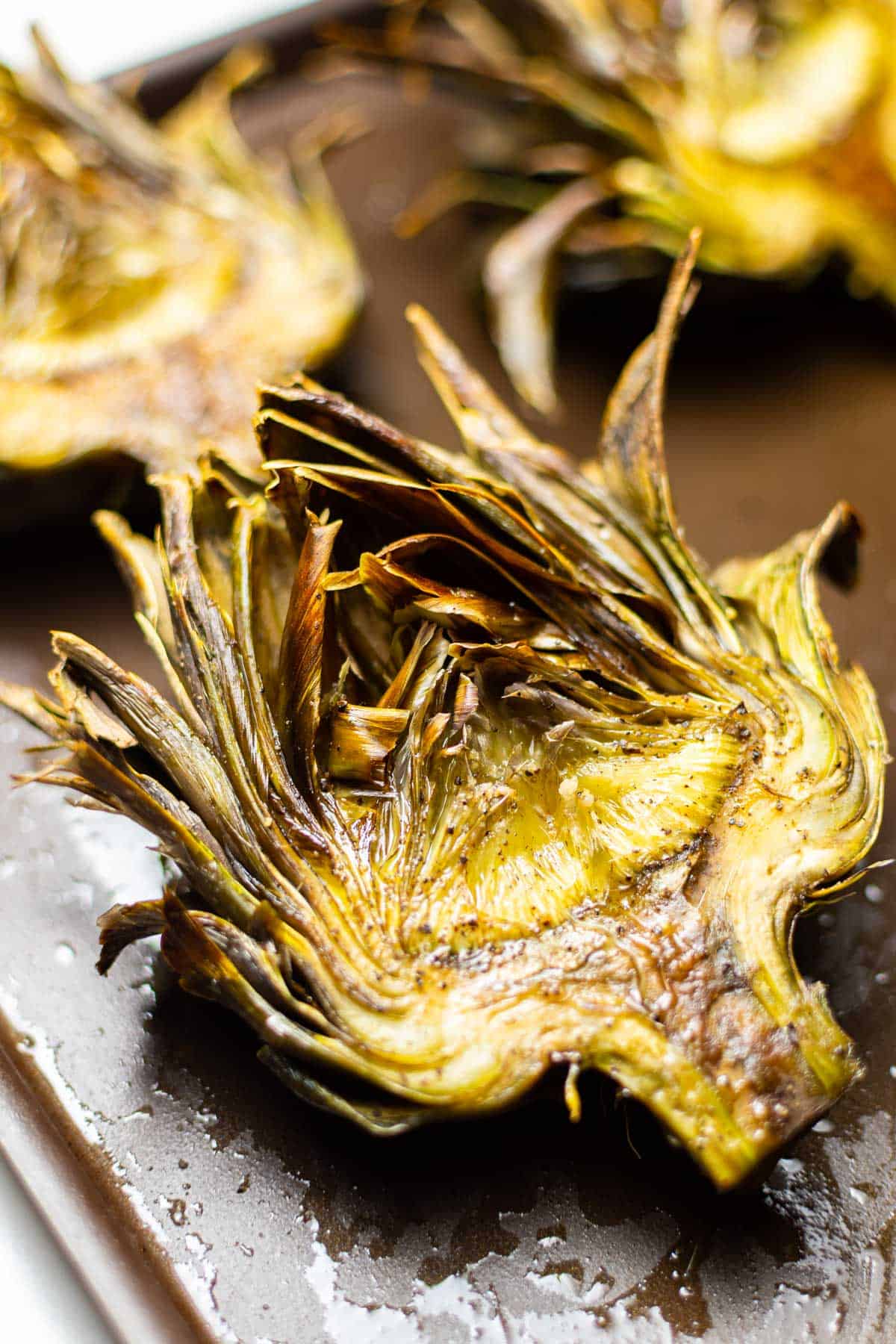 cooked air fryer artichokes