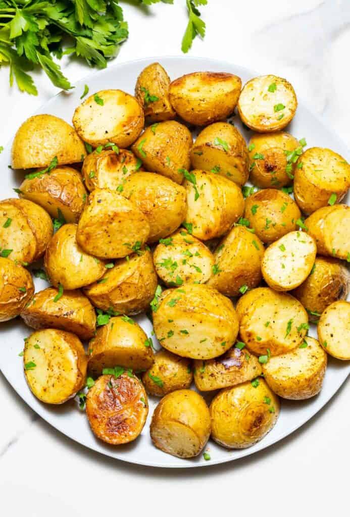 The Best Air Fryer Roasted Baby Potatoes Ambitious Foodie